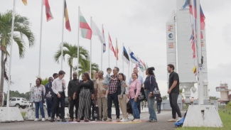 Visita ao Centro Espacial da Guiana, em Kourou, com uma delegação do Suriname